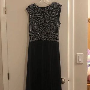 David’s Bridal Scalloped Rhinestone Gown